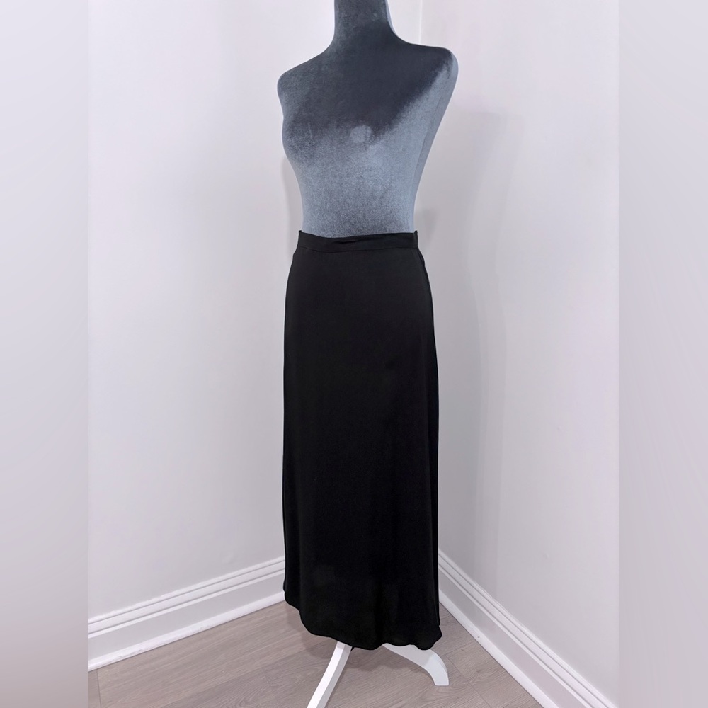Reformation Black Maxi Slip Skirt